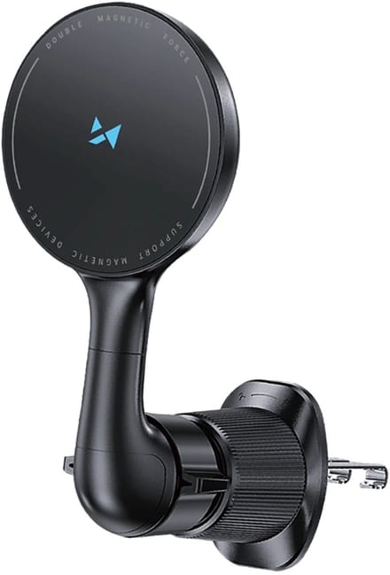 Wozinsky WCT5-6S4Y Car Holder with Qi/MagSafe 15W Inductive Charger for Air Vent - Black