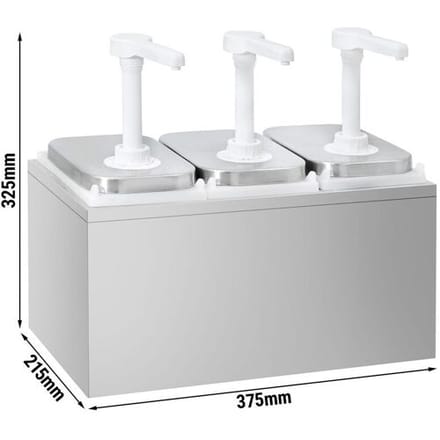 GGM Gastro Saucenspender - 3x 2 Liter - inkl. Edelstahlgestell