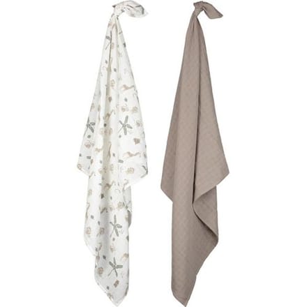 Prénatal hydofiele multidoeken jungle joy 2 stuks Taupebrown unisex