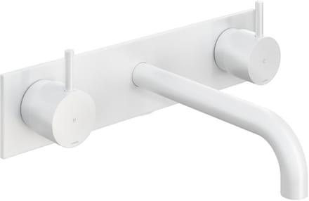 Hotbath Cobber - Wastafelmengkraan - zonder Waste - Laag - Wit - Inbouw - Messing - V07