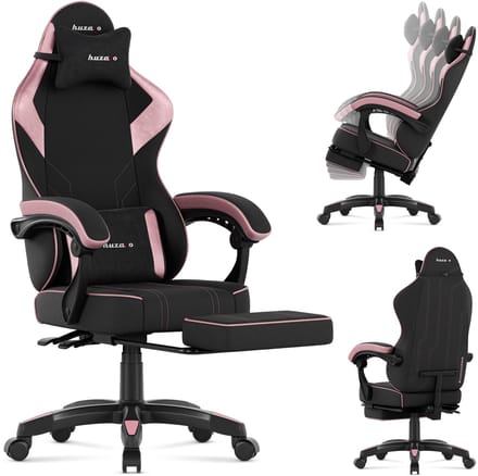 Huzaro Force 3.7 Ergonomische Gamestoel met Voetsteun - Comfortabele Bureaustoel - Pink
