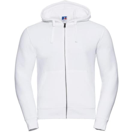 Russell Heren Authentieke Sweatshirt met volledige ritssluiting / Hoodie (Wit)