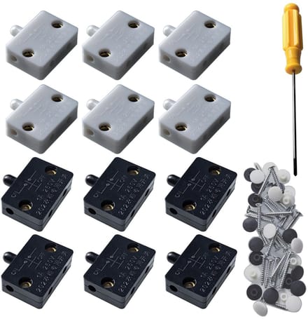 Dailygoods - Klikschakelaar Deurcontact 12 Stuks Wit en Zwart