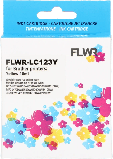 FLWR - Cartridges / Brother LC-123 / geel / Geschikt voor Brother