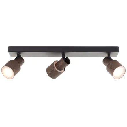 Brilliant Cadiz - Plafondspot - GU10 3x5W - 3000K - Zwart/Koper