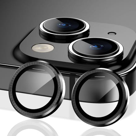 Casemania Camera Lens Glas Geschikt voor Apple iPhone 15 Plus - Gehard Glas Camera Protector - Zwart