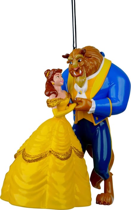 Kurt S. Adler kunststof kerstbal - disney belle en het beest 9cm multi 1 stuks