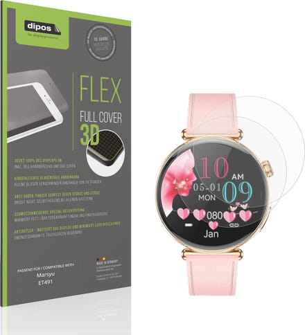 dipos FLEX – 2x Matte Screenprotector geschikt voor Marsyu ET491 | Volledige Schermbescherming | Case-Friendly