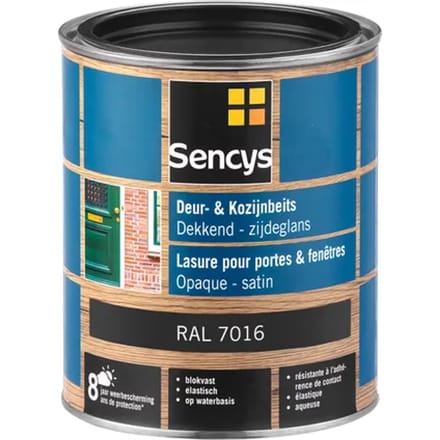 Sencys Beits Ramen En Deuren Dekkend Zijdeglans Ral7016 0,75l