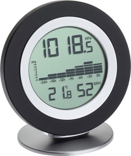 TFA-Dostmann Cosy Baro Zwart LCD Batterij/Accu