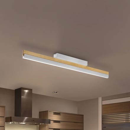 Quitani LED plafondlamp Keijo, nikkel/eiken