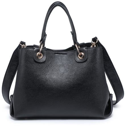 Kassandra & Co - trendy handtas - dubbel handvat - zwart