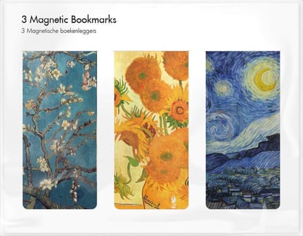 Set van 3 magnetische boekenleggers, Vincent van Gogh