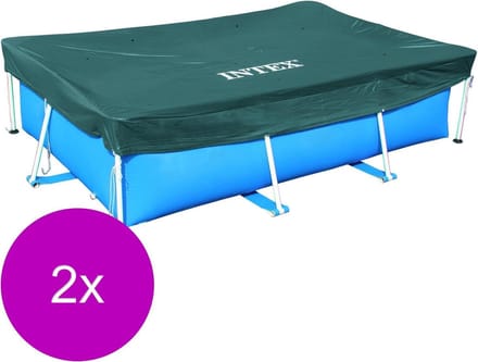 Intex Afdekzeil Rechthoek 28039 - Afdekzeilen - 2 x 450x220 cm Grijs