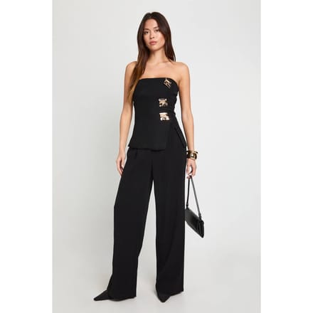 boohoo Dames Wijde pijpenbroek | Zwart | Maat: 44