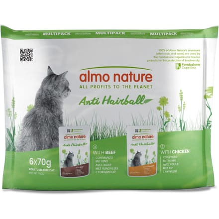 Almo Nature Holistic Cat Pouch Anti-Haarbal Kabeljauw & Kip - 6 x 70 gr