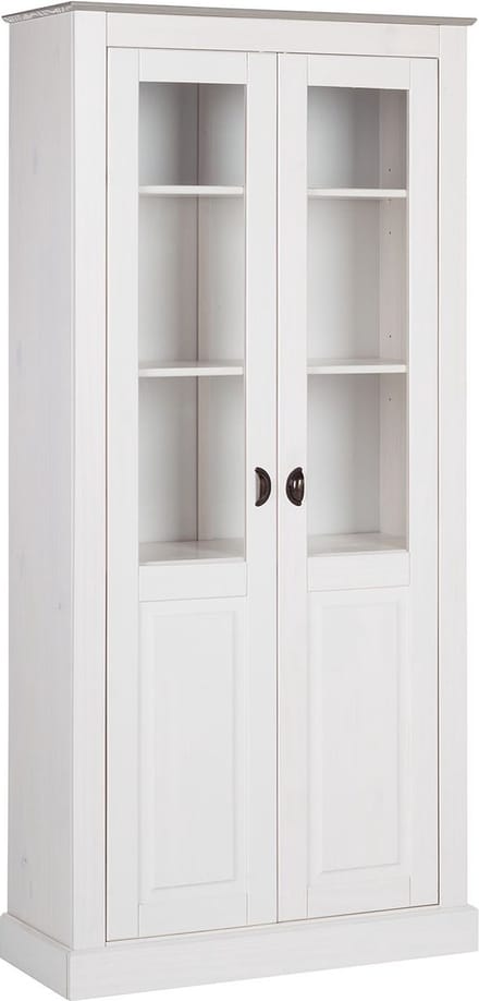 Toby-Kast Grenen/MDF wit grijs
