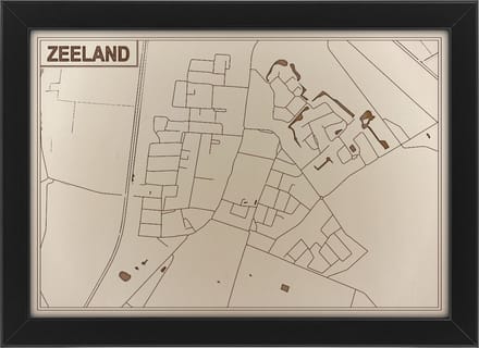 Houten stadskaart van Zeeland