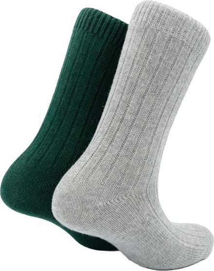 The Sockmaker sokken dames 36-41 - 2-pack Cashmere - duurzaam - Grey and Green