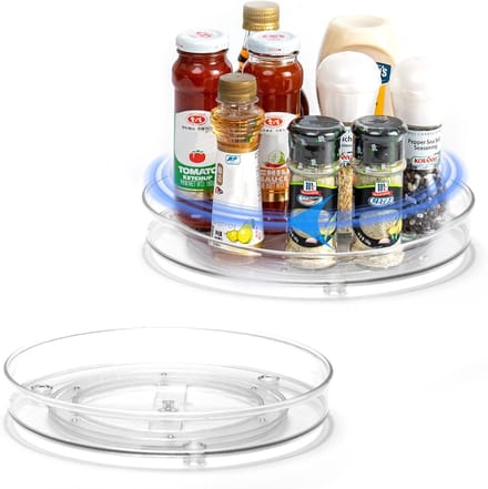Famanu - Koelkast organizer set 2 stuks transparant draaibaar 27 en 23 cm