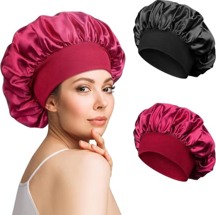 Podec - Satijnen Bonnet en Slaapmuts Set van 2 Haarnetjes Satijn