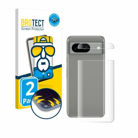 BROTECT - Screenprotector voor Google Pixel 8 (Achterkant) - Folie Beschermfolie transparant volledig dekking - 2 Stuks