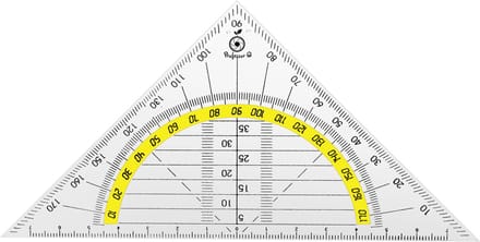 Professor Q - Geodriehoek - Transparant - 14 cm