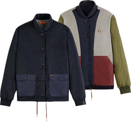 Scotch & Soda Reversibel Bomber Jas Multi - Maat XL - Heren - Tussenjas