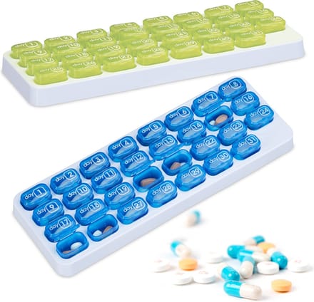 pillendoos - set van 2 - maand - 31 dagen - groot - medicatiedoosje