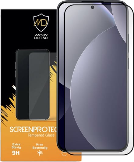 MobyDefend Screenprotector - Geschikt voor Xiaomi Redmi Note 15 Pro 5G - Screensaver Met Zwarte Randen - Gehard Glas
