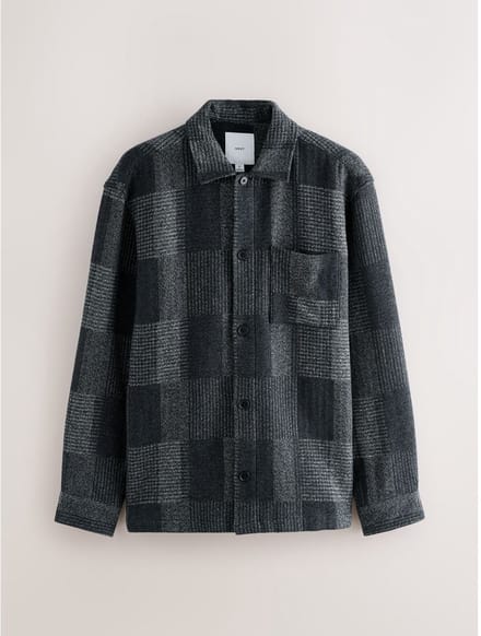 Next - Heren - Geruit vest in patchwork-stijl - Grijs