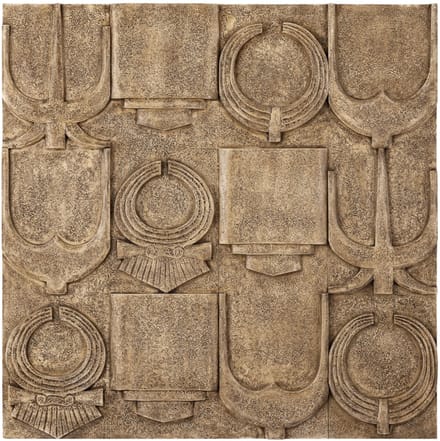 PTMD Saku Beige MDF Aancient Symbols Antique Wall Panel