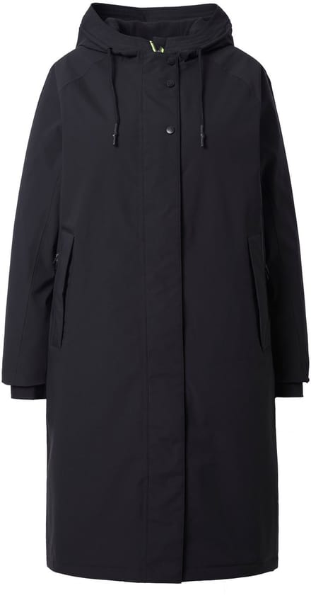 Laurasøn - Dames - Functionele jas capuchon 2-wegrits dubbele zakken - Zwart - Maat 44+