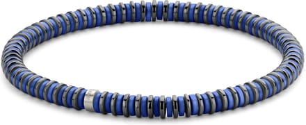 Frank 1967 7FB-0450 natuurstenen armband - Heren - stretch - blauw / zwart