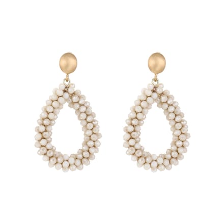 Oorbellen Crystal Elegance - Beige - Feestdagen - Kerst - Cadeau