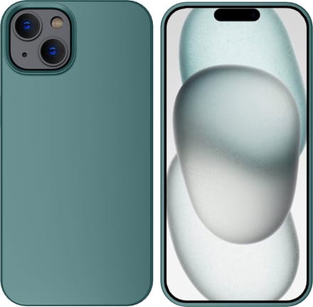 Hoesje Geschikt voor iPhone 15 Plus – Liquid siliconen Backcover – Pine Groen