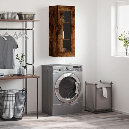 vidaXL - Wandkast - 34,5x34x90 - cm - gerookt - eikenkleurig