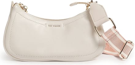 Ted Baker Leren schoudertas Laarna Webbing Leather Shoulder Bag Ivory crème