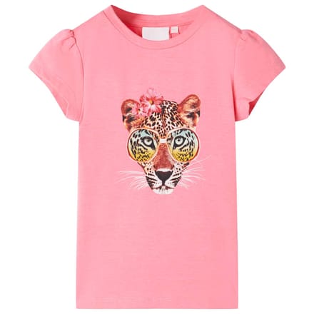 vidaXL Kindershirt 128 neonroze