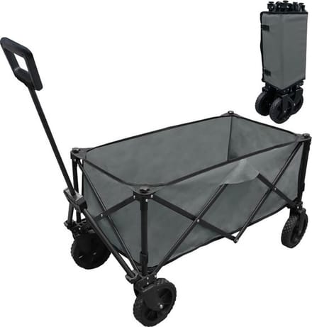 Bolderkar - Opvouwbaar - 100 kg draagkracht - Draaibare wielen- Grijs