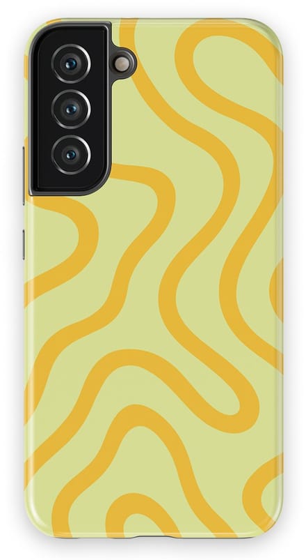 DripCase Curvy Lines Hoesje Samsung Galaxy S22 Plus | Backcover met Mag | Design Tough Case Samsung Galaxy S22 Plus Lemon Loop