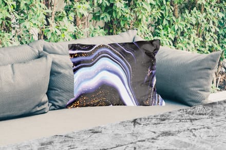 Buitenkussens - Tuin - Marmer - Paars - Luxe - Marmerlook - Glitter - 50x30 cm