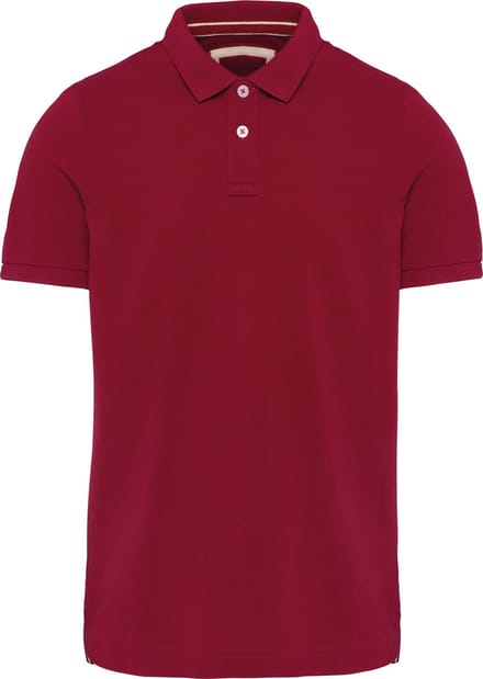 Herenpolo 'Vintage Washed' korte mouwen Dark Red - S