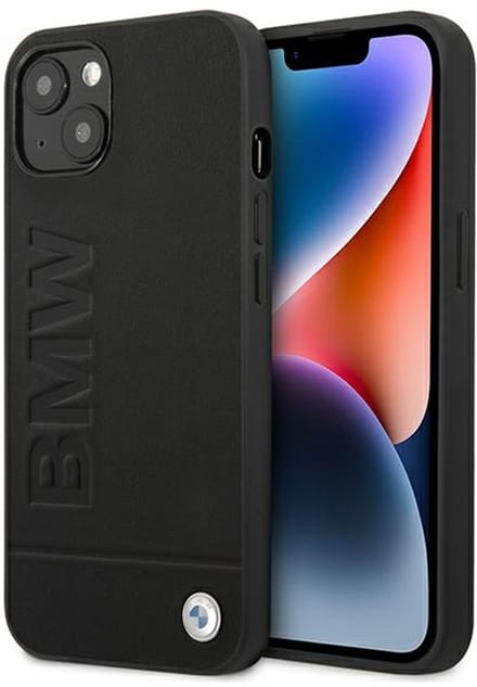 BMW BMHCP14MSLLBK iPhone 14 Plus 6.7 "black / black Leather Stamp