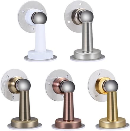 Magnetische Deurstop - Vloerstop Deur - Deur Dempen - Roestvrij Staal - 74mm Hoog - Wit