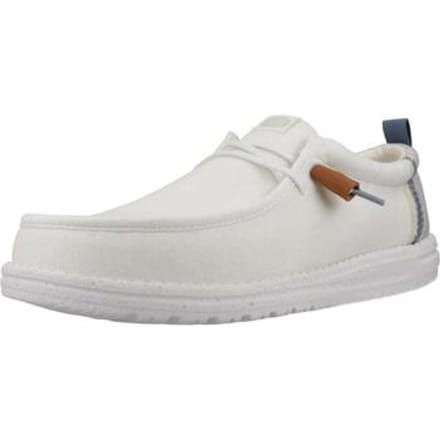 Hey Dude Wally Summer Linen - Mokassins - Wit/Grijs - Comfortabele Instap