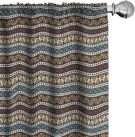 ABAKUHAUS Boho Gordijnen – 2x75x225 cm – Microfiber, Meerkleurig
