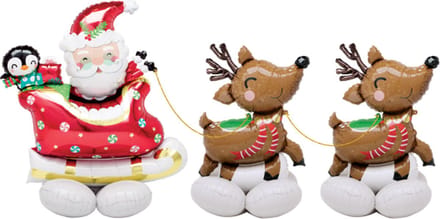 Amscan - Airloonz - Kerstman en Rendieren 251 x 129 cm