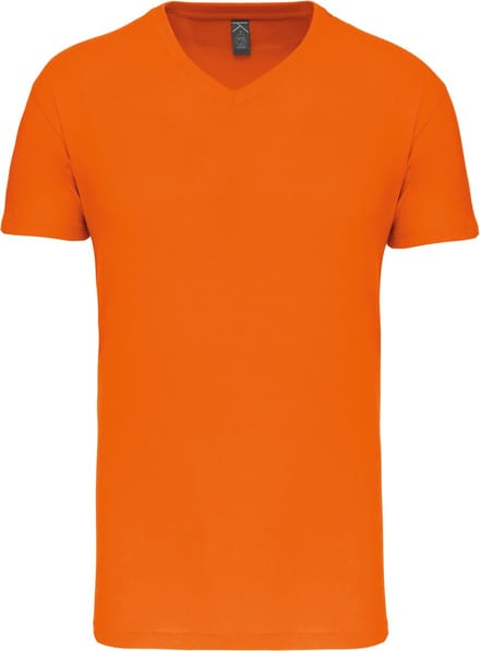 Kariban Heren-t-shirt BIO150IC V-hals K3028IC - orange - S