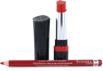 Rimmel The Only 1 Lipstick - 500 Revolution Red (+ Lasting Finish Lipliner - 021 Red Dynamite)